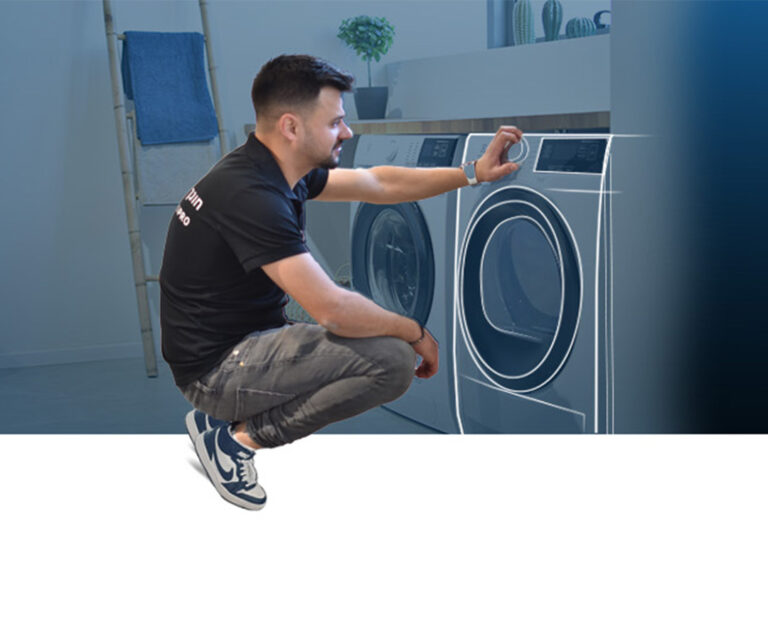 מתקין בודק את מייבש הכביסה